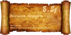 Borsova Szonóra névjegykártya