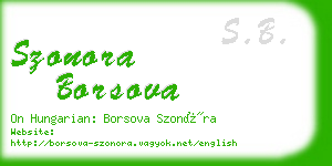 szonora borsova business card